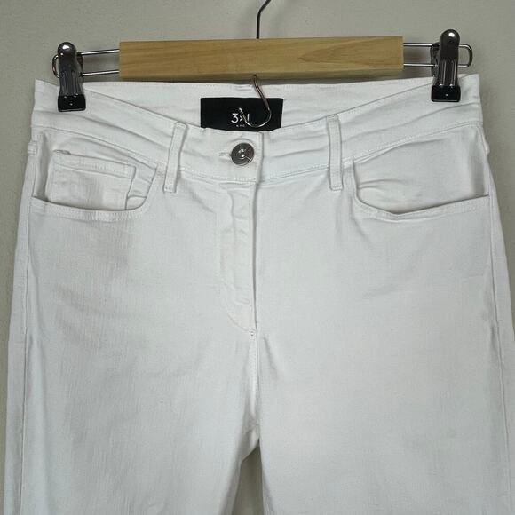 3x1 NYC‎ White Skinny Jeans I am Made Here Size 27 Raw Hem Stretch - Picture 7 of 7
